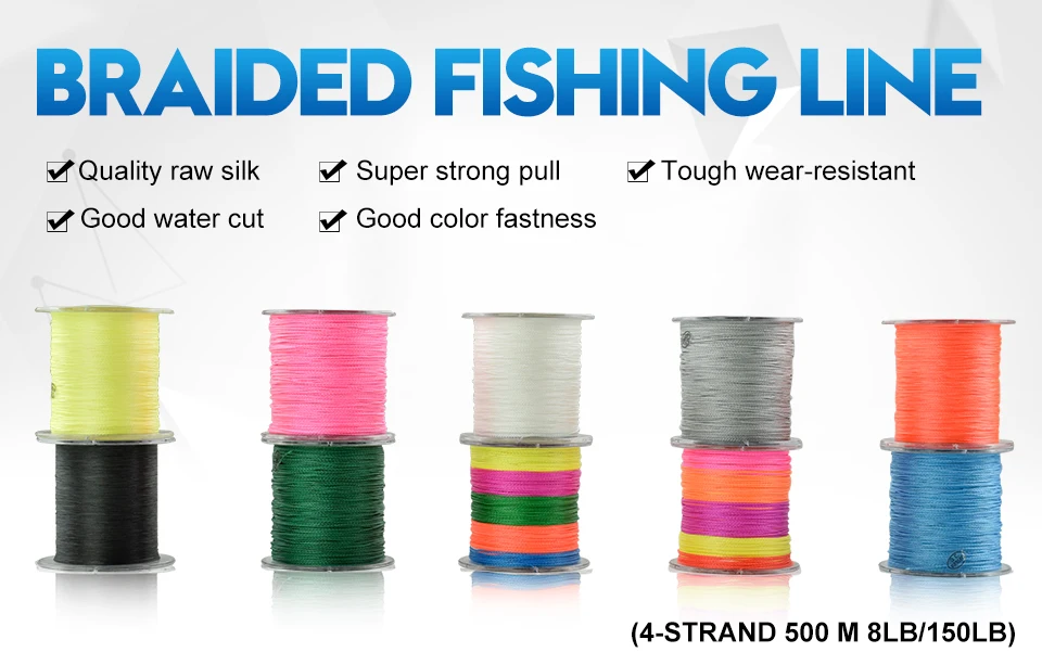 GLUREE 500M547Yards 4 Stands PE Line Braided Fishing Line 100%PE Multifilament Fishing Line Super Strong High Quality 15LB-50LB (8)
