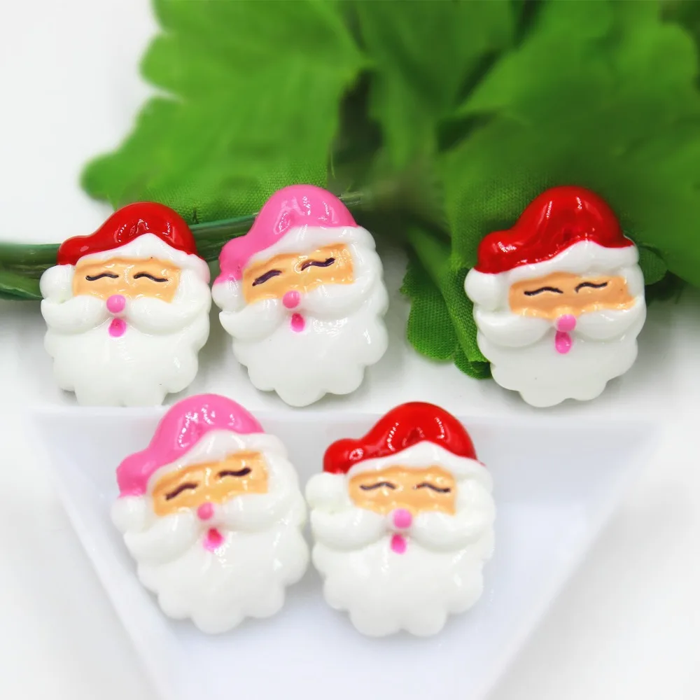 

10pcs/lot flat back resin Christmas santa for kids DIY resin cabochons accessories about 25mm