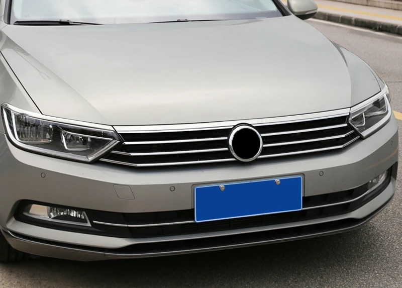 3 шт. Сталь Снаружи спереди фар решетка Молдинги для VW Passat B8