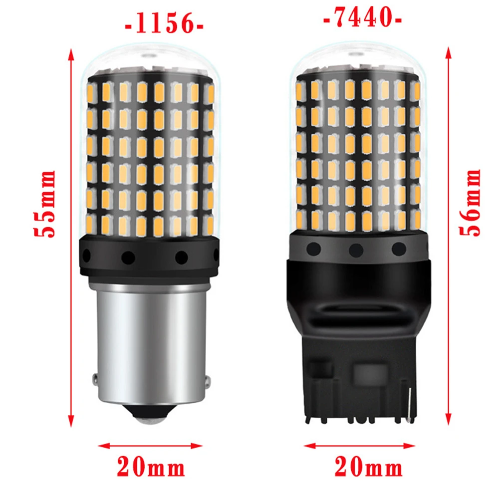 Czpvq 1 шт. PY21W 1156 BA15S P21W BAU15S T20 светодиодный 7440 W21W Светодиодный лампочки Canbus обратный