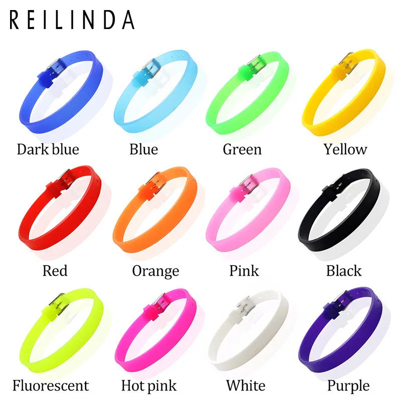 

Wholesale 10pcs/pack 8mm Adjustable Silicone Wristband Bracelet Fit DIY Slide Charm Jewelry ,Accept Customization