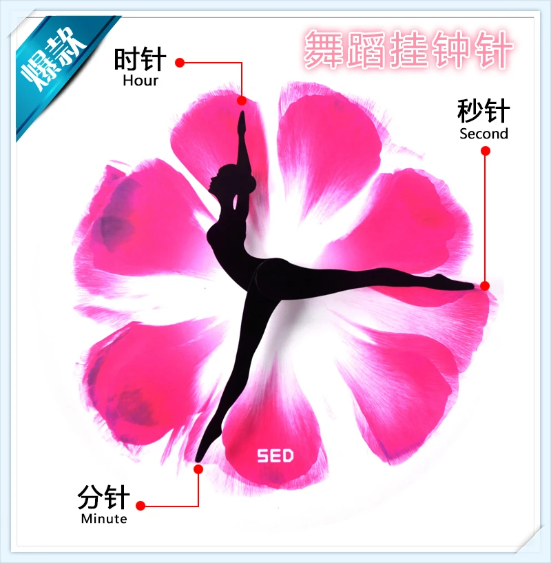 Charming Ballerina Wall Clock DIY Baby Girl Nursery Decor Ballet Dancing Needle Hand Watch | Дом и сад