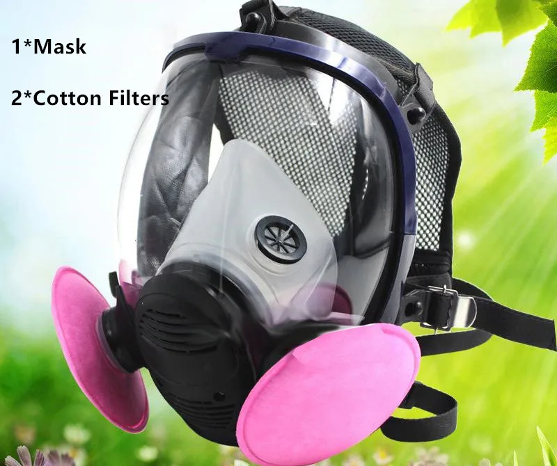 Промышленный 7-в-1 6800 противогаз анфаса респиратор с фильтрующий картридж химический маска для окраски и распыления похожие на 3 м - Цвет: mask with filters