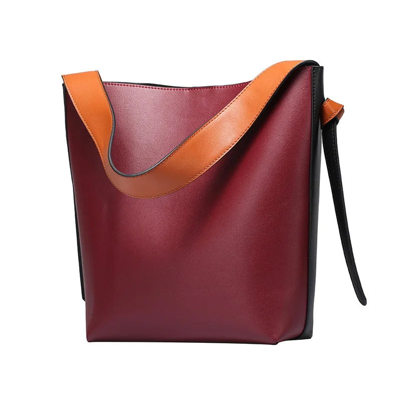 Women Shoulder Bags 2017 Fashion Brand Designer Split Leather Tote Purse Handbags Large Casual Shopping Bag Composite Bag Female