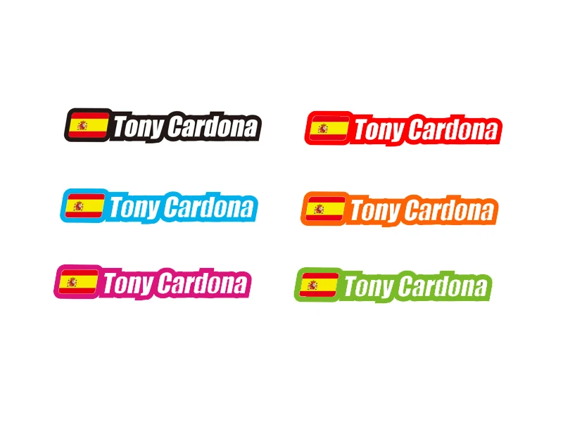 

Road bike Flag and name sticker mountain bike frame logo personal name decals custom rider ID sticker