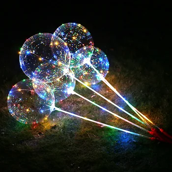 

wholesale 200set LED Balloons Bobo Balloon each set 18 inch Led Balloon + 80cm Rod + 3m Led line handle battery box