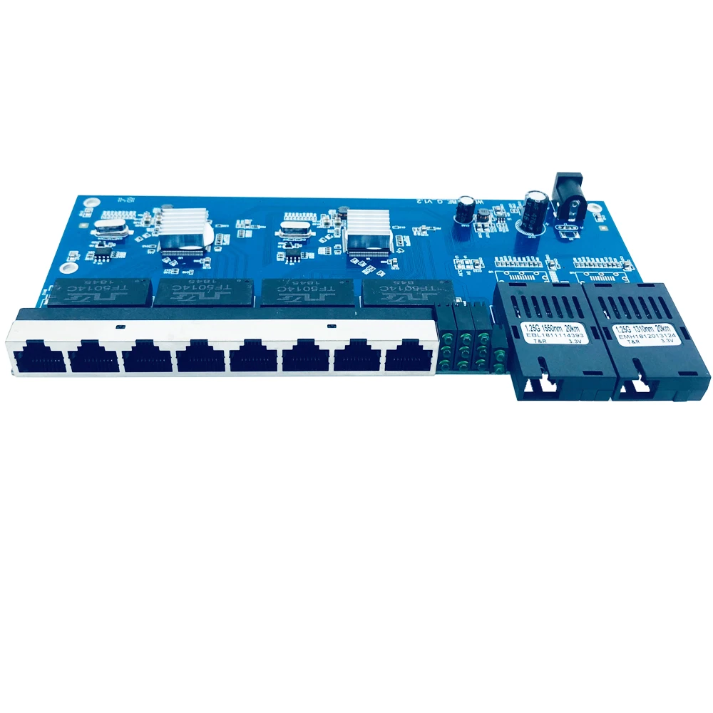 1 шт. гигабитное волокно SC порт 8*10/100/1000 Мбит/с RJ45 Ethernet волоконный коммутатор