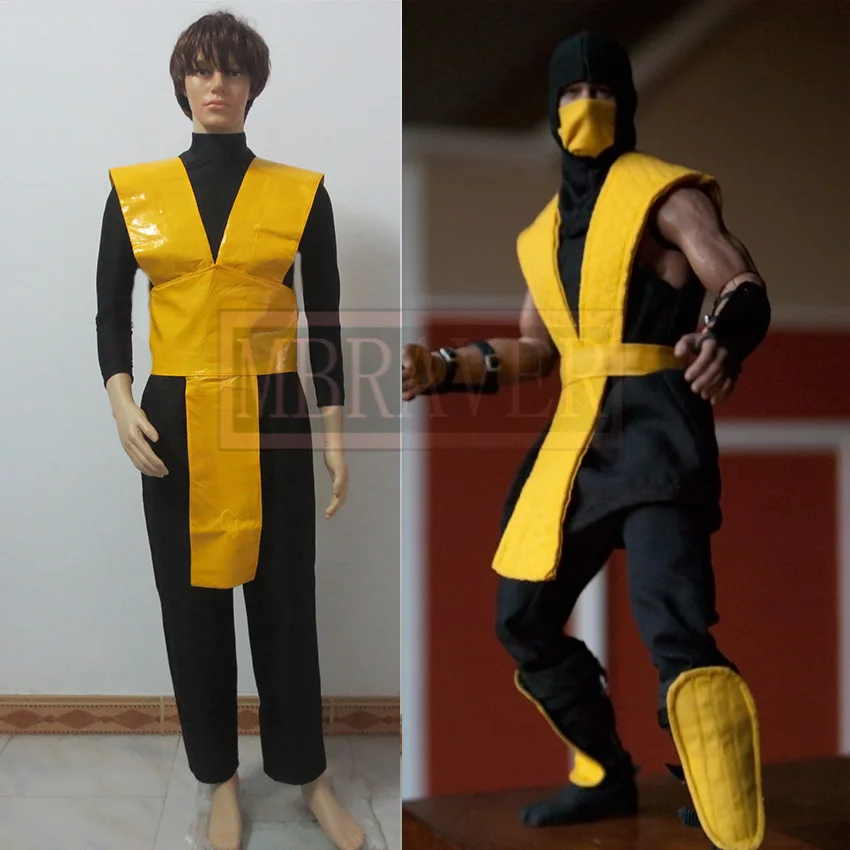 Buy Mortal Kombat Cosplay Costume, Scorpion Costume Yellow Vest