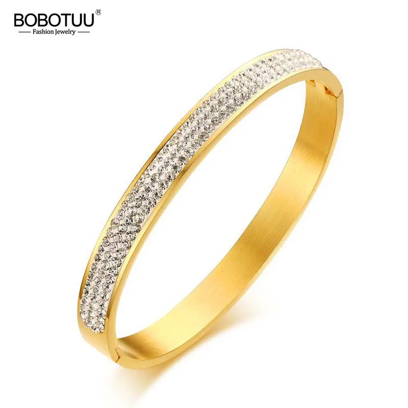 Браслет-манжета BOBOTUU BB18096 женский из нержавеющей стали ювелирное изделие с