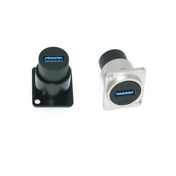 

100 pcs USB 3.0 D Type Socket Metal Female to Female Module Connector USB Plug Panel Mounting Holder Adapter Support