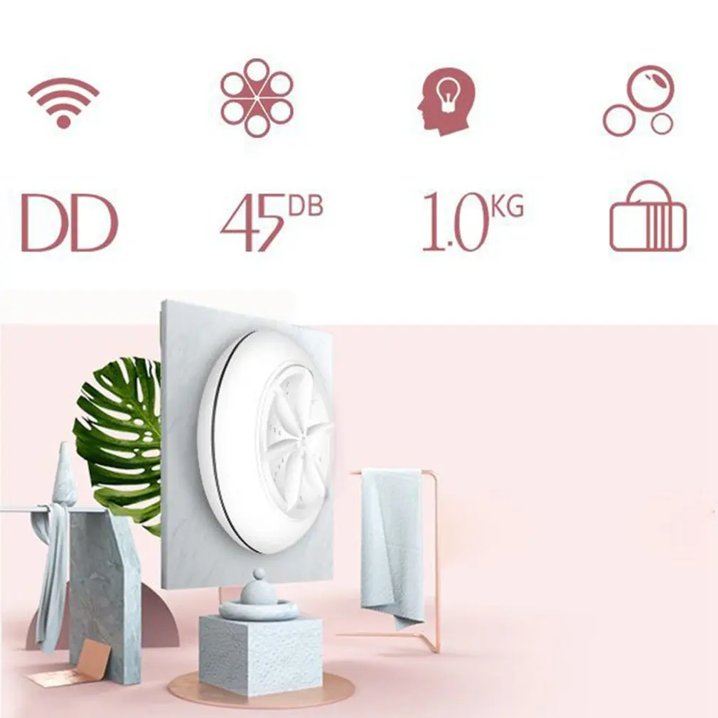

Automatic Convenient Portable Ultrasonic Mini Washing Machine for Silk Baby Clothes Special Materials Washing Tool laundry HOT