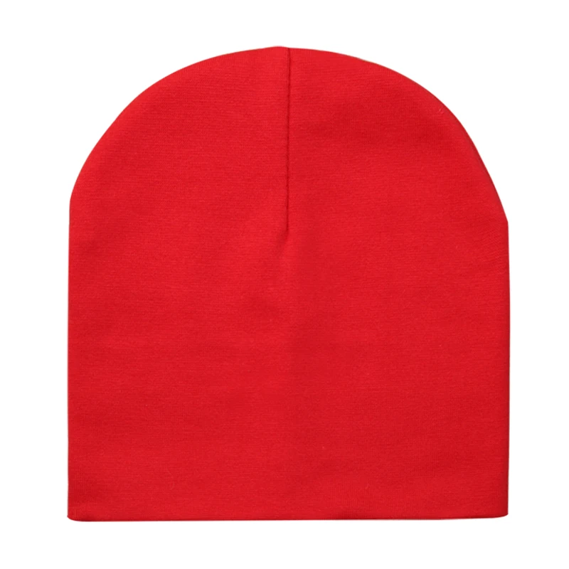 Хлопковые шапочки для детей, одноцветные Детские шапочки, Детские шапочки для мальчиков и девочек, детские зимние шапочки для мальчиков - Цвет: Красный