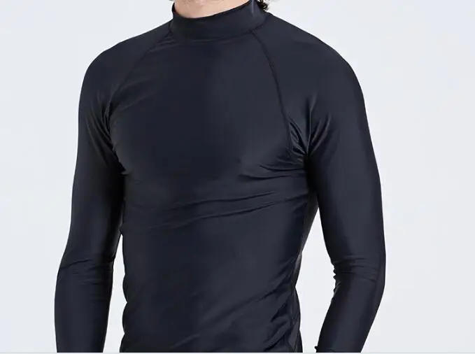 Мужские рубашки для купания с длинными рукавами и защитой от солнца, свободная одежда для спорта, UPF 50+ Защитная пляжная одежда, однотонные, белые, синие, черные, M 4XL