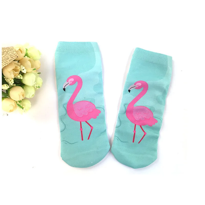 Повседневные носки с объемным принтом женские прочные носки с изображением фламинго милые короткие носки повседневные носки с мультипликационным принтом для подростков 1 пара = 2 шт. ms21 - Цвет: 11  ms21