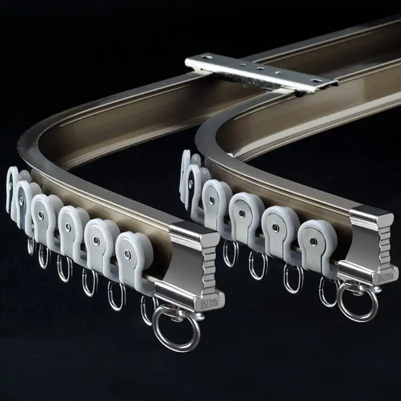 Two Colors Ivory Champagne Heavy Flexible Tracks For Bay Window Aluminum Alloy Silence Curtain Rod Accessories Two Colors Ivory Champagne Heavy Flexible Tracks For Bay Window Aluminum Alloy Silence Curtain Rod Accessories