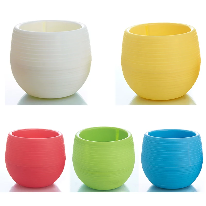 

1 x Mini Round Plastic Meat Plant Flower Pot Garden Home Office Decor Micro Landscape Planter P0.2