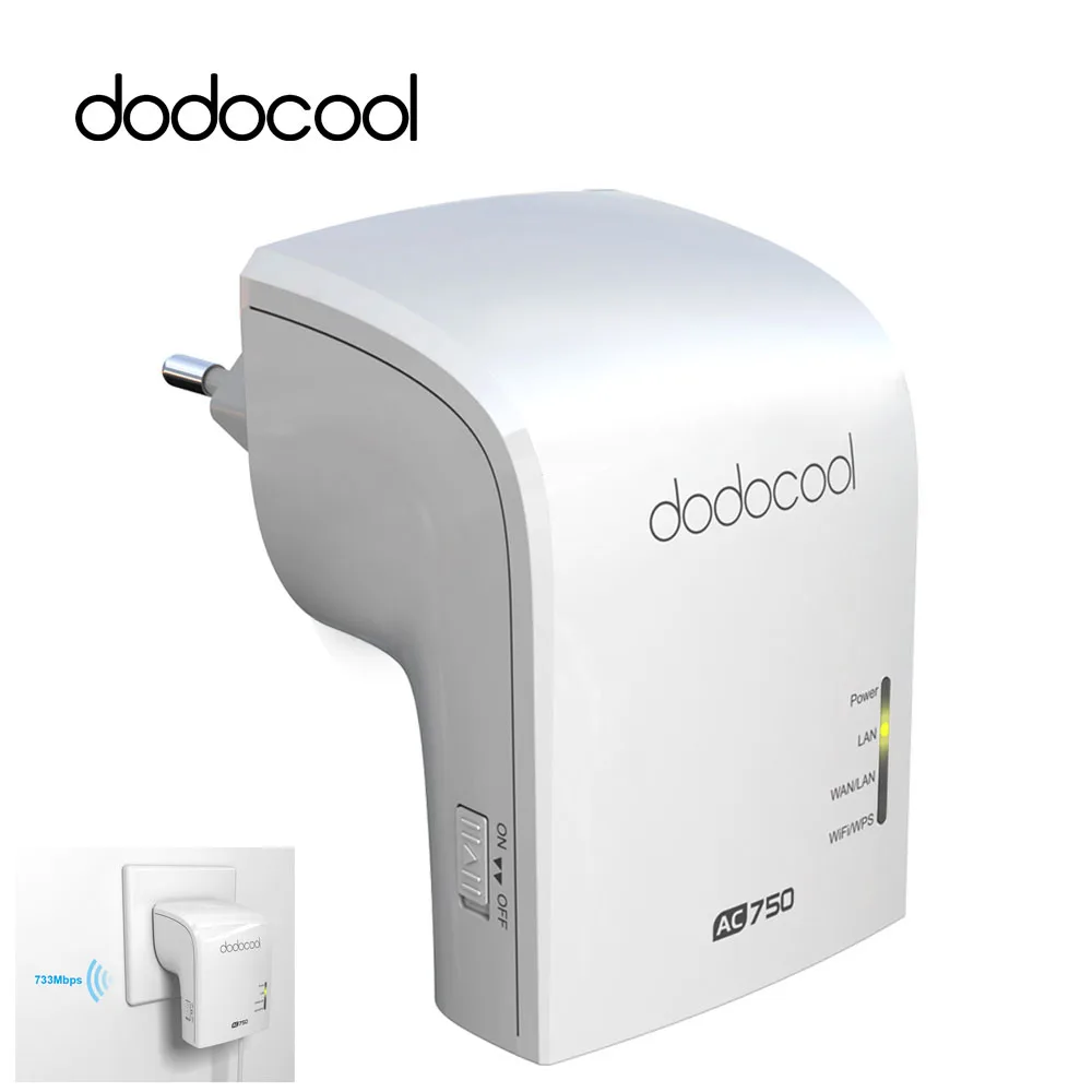 Dodocool AC750 Wi-Fi ретранслятор маршрутизатор точка доступа AP режим 2,4/5 ГГц двухдиапазонный беспроводной маршрутизатор 3 внутренние антенны ретранслятор Wifi