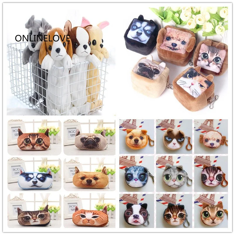

Full Sizes, Mini 6CM TO Big 26CM Plush Animal Coin Purse BAG - Dog Plush Coin BAG , Gift Pouch Purse Wallet ; Pocket BAG