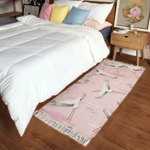 Спальня прикроватные покрывало для постели для маленькой принцессы Детская комната, розовый цвет, длинный, Милая зимняя куртка с длинными домашний Коврик для пола