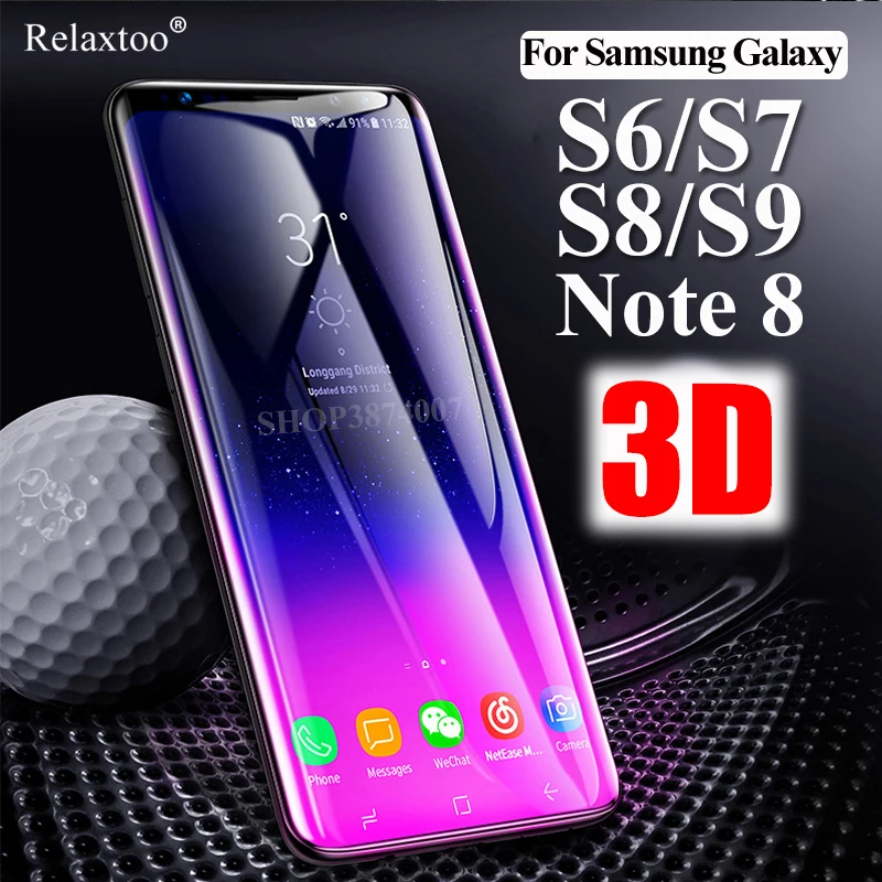 Samsung Galaxy S8 S9 3D De Vidrio Templado Protector De Pantalla Plus vidrio curvado Escudo
