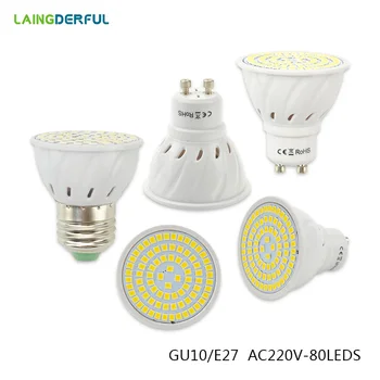 

Super Bright GU10 E27 Lampada LED Bulb 110V 220V Bombillas LED Lamp Spotlight 48 60 80 LED 2835SMD Lampara Spot Light