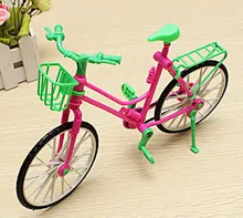1:6 Toy Dollhouse Plastic Bike Bicycle With Basket For Barbie Dolls Girl’s Playing Toy best Gift For Birthday Christmas