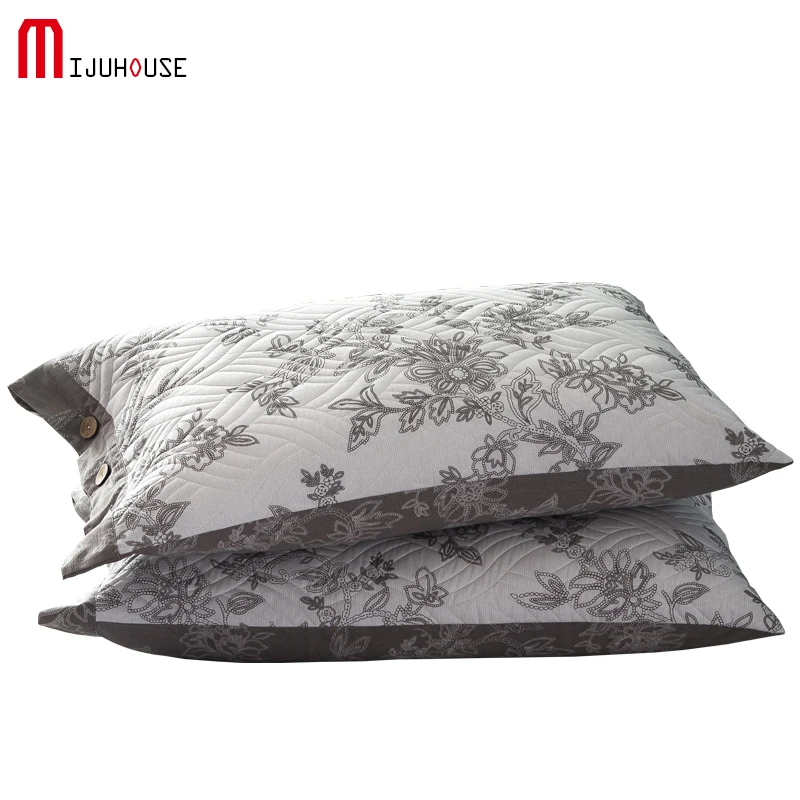 

1Piece/Pair 100% Cotton Clip Pillow Case Soft Thickening Winter Warm Plant Flowers Pillowcases Quilted Pillow Cover Size 48x74cm