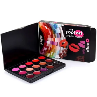 

by dhl or ems 200pcs POPFEEL Lipsticks Palette Waterproof Lasting Pigment Gothic Black Purple 15 Color Lip Makeup Palette hot