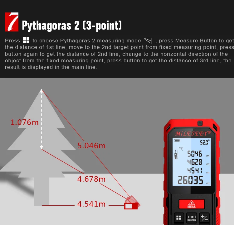 Новинка Mileseey S7/S2 50M Bluetooth Edition лазерный дальномер ручной цифровой лазерный дальномер измеритель расстояния