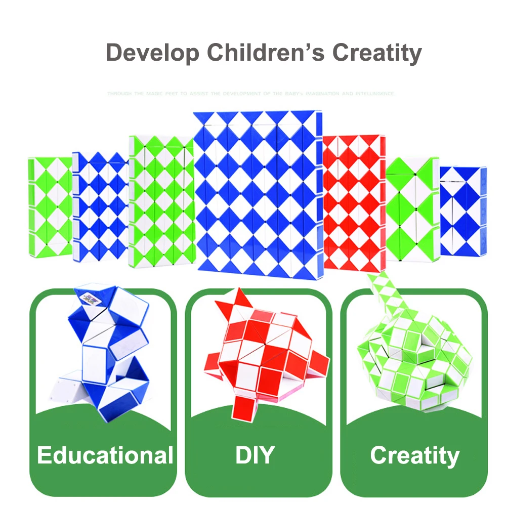 Волшебная змейка, детские развивающие игрушки, Магический кубик, 24/36/48/60/72/192/240 сегмент DIY головоломки игрушки творческие подарки для детей игрушки