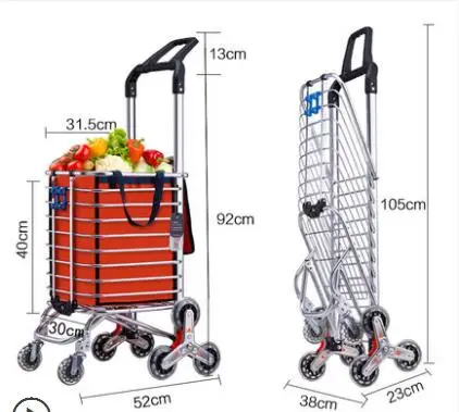 Складная тележка для покупок из алюминиевого сплава 9%|cart shopping|cart supermarketcart luggage |