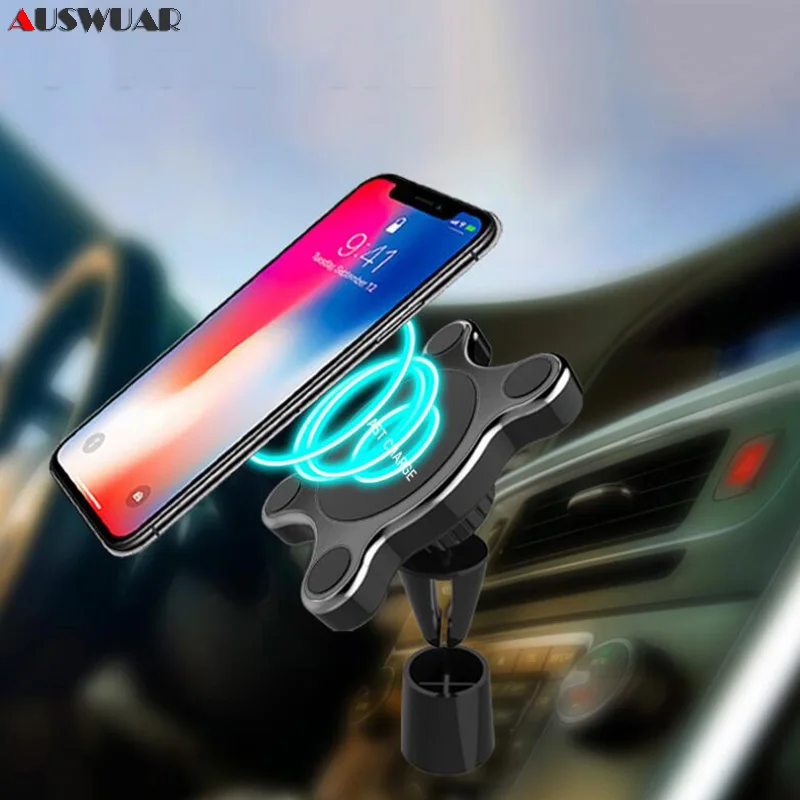 Fast Charging Magnetic Car Wireless Charger for iPhone X 8 Plus Samsung Magnetic Adsorption Car Wireless Charger 5W 7.5W 10W