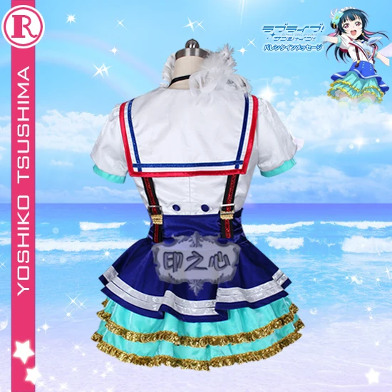 Aqours love live sunshine Tsushima Yoshiko платье для выступлений на сцене Рождественский костюм для косплея Новогоднее платье рубашка+ юбка+ брюки+ галстук+ перчатки