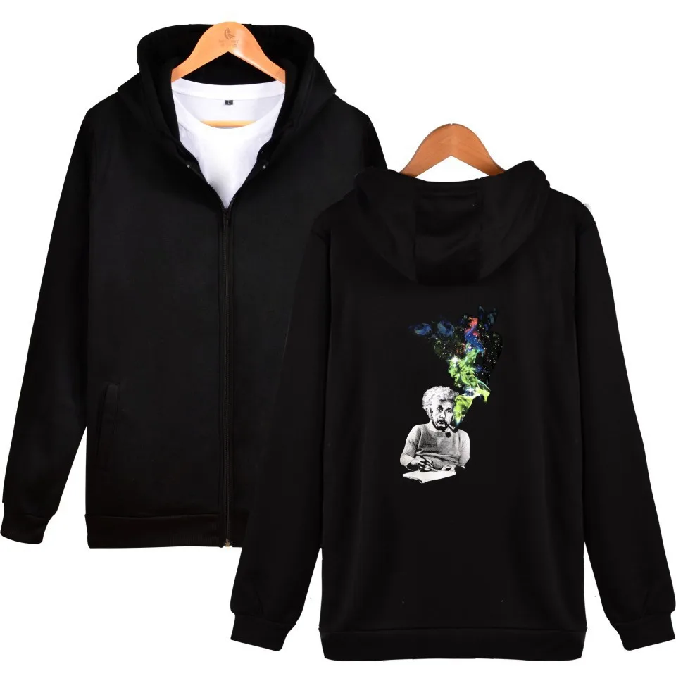 

ZOGAA Albert Einstein Autumn and Winter New Printed Suit Zipper and Hat Guard 3d hoodies streetwear Funny space graphic hoodie