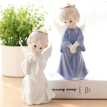 

Home decor Beautiful Figure cute Angel ceramic ornaments Home Decoration Accessories Fairy Garden Miniatures Retro wedding Decor