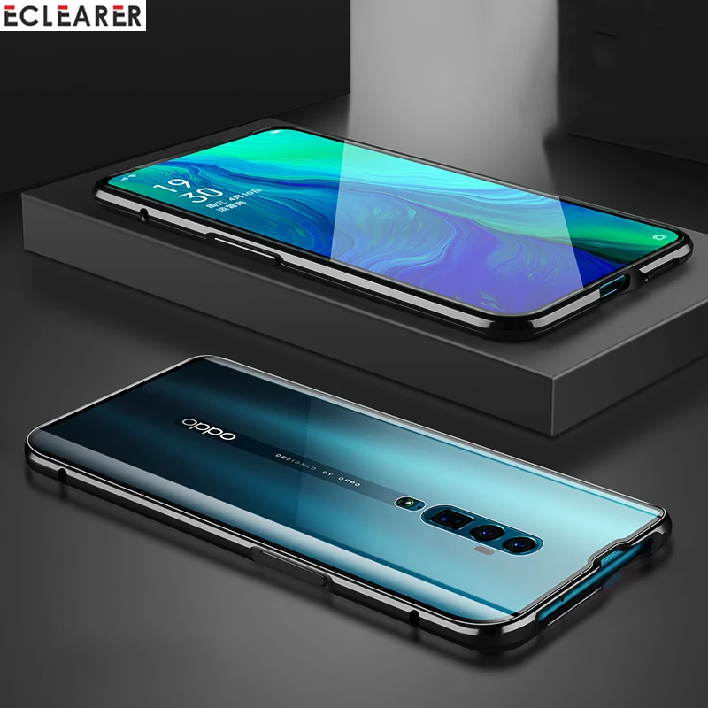 Защитный чехол с двойным закаленным стеклом для Oppo Reno/ 10x zoom Роскошный