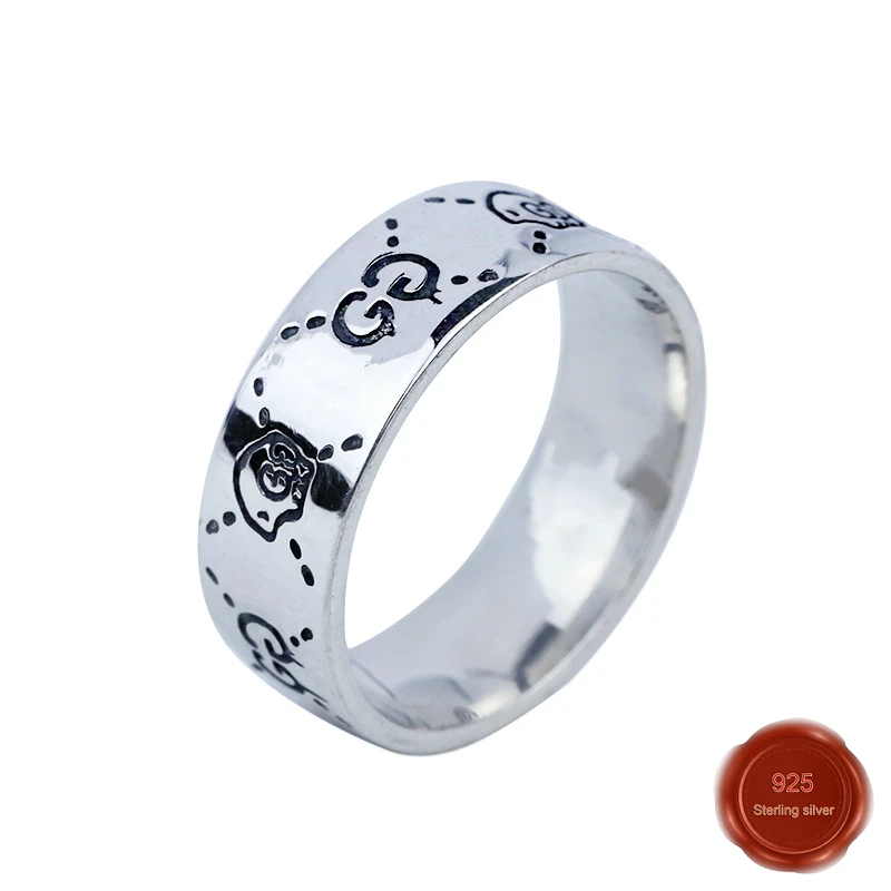 

100% S925 sterling silver new trend couple ring closed personality fashion styling simple gift to send lovers hot 2019