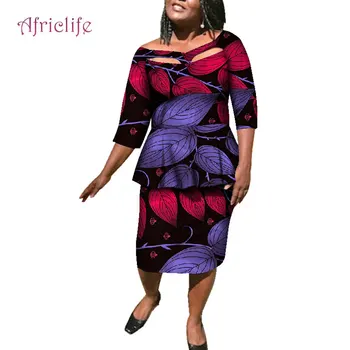 

Traditional Three Quarter Skirt Set African Women Clothing 2019 Fashion New Pattern African Print Cotton African Clothes WY4573