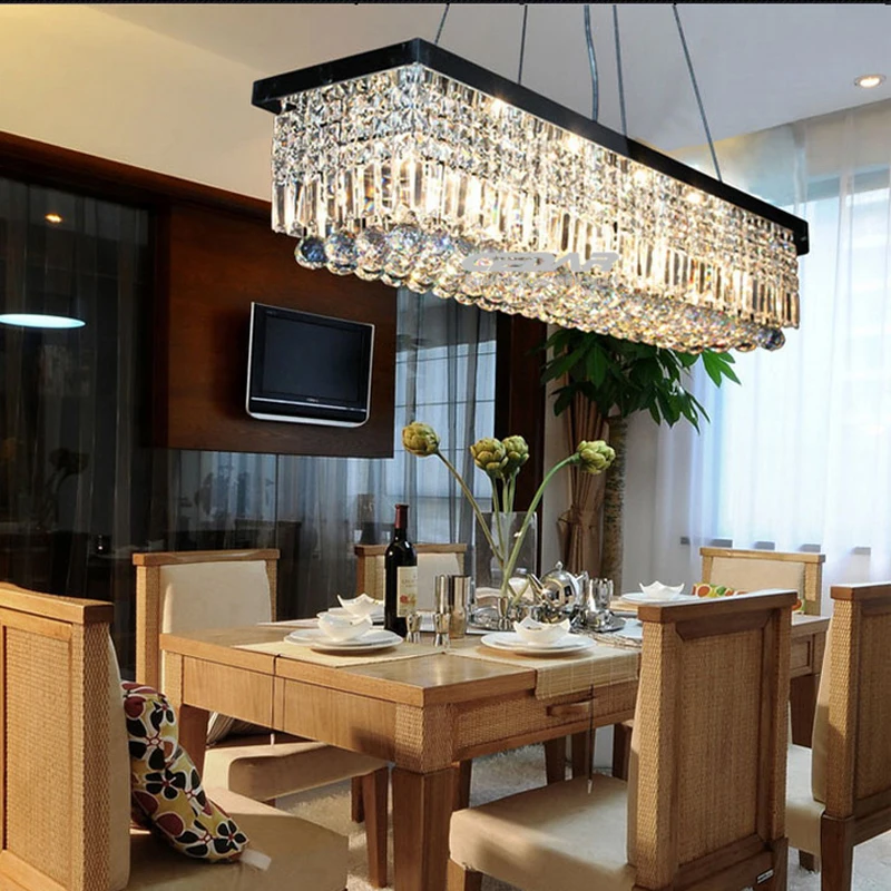

hot sales modern oval crystal chandelier chrome suspenstion luminare dinning room light fixtures
