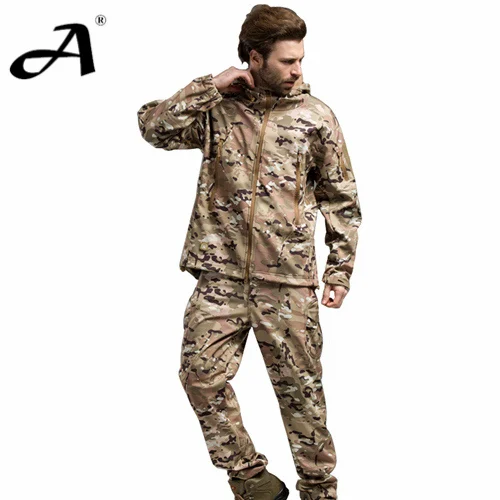 Камуфляжная военная форма, Зимняя Теплая Флисовая тактическая одежда, военная одежда армии США - Цвет: CP