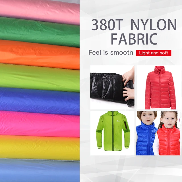 size 100cm*150cm 380T nylon fabric for down jacket fabric/quilted