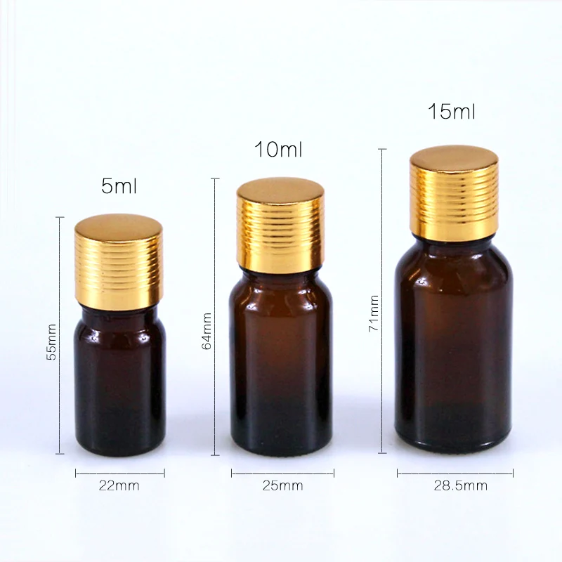 Frascos de Vidro Portáteis do Óleo Essencial da Garrafa Teste da Amostra do Tampão Conta-gotas de 5ml10ml15ml com o Redutor do Orifício e a Garrafa do Teste Peças Lote Ambarino da Amostra do Tampão 50 - 3 Garrafas reutilizáveis