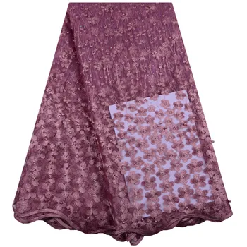 

Best Selling African Lace Fabric With Stones And Beads Nigerian French Fabric 2019 High Quality African Tulle Lace Fabric 1427