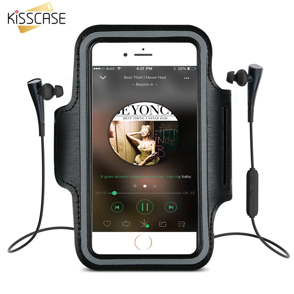 KISSCASE 5.5 بوصة شارة الرياضة حقيبة لهاتف أي فون 7 8 6 6 s زائد المعطف تشغيل الفرقة الذراع رياضة غطاء غلاف للهاتف ل Xiaomi هواوي