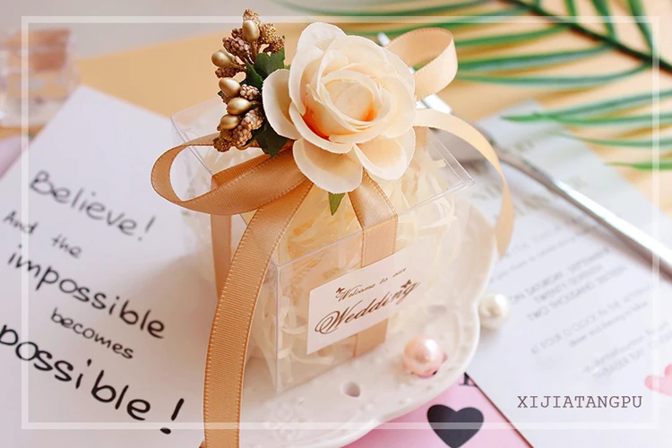 25 шт./лот, романтическая коробка для конфет, Прозрачная ПВХ Подарочная коробка на день рождения, упаковка, сувенирные коробочки, сумки для шоколада, для свадебной вечеринки
