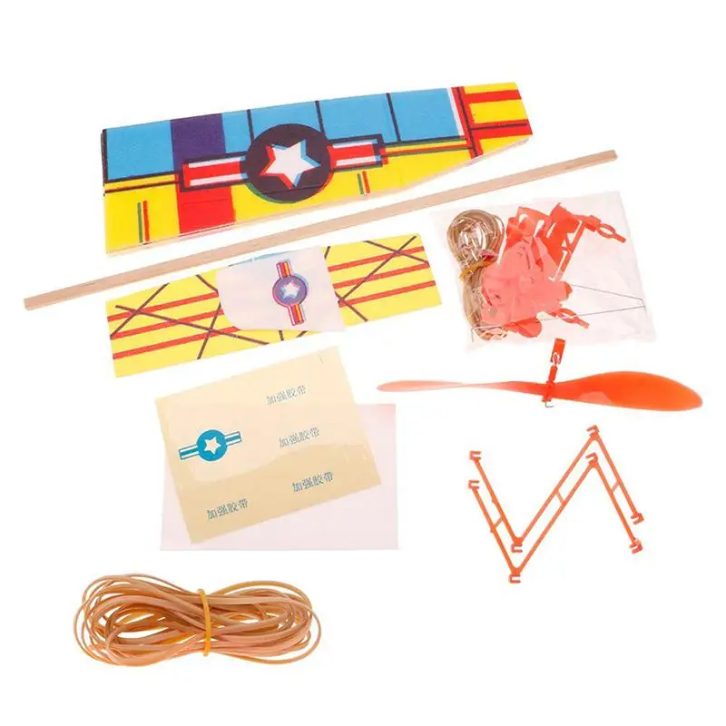 Сборная модель вертолета DIY, Резиновая лента, силовые крылья, скользящий самолет, детская головоломка, модель самолета, сшитые игрушки - Цвет: Random Color