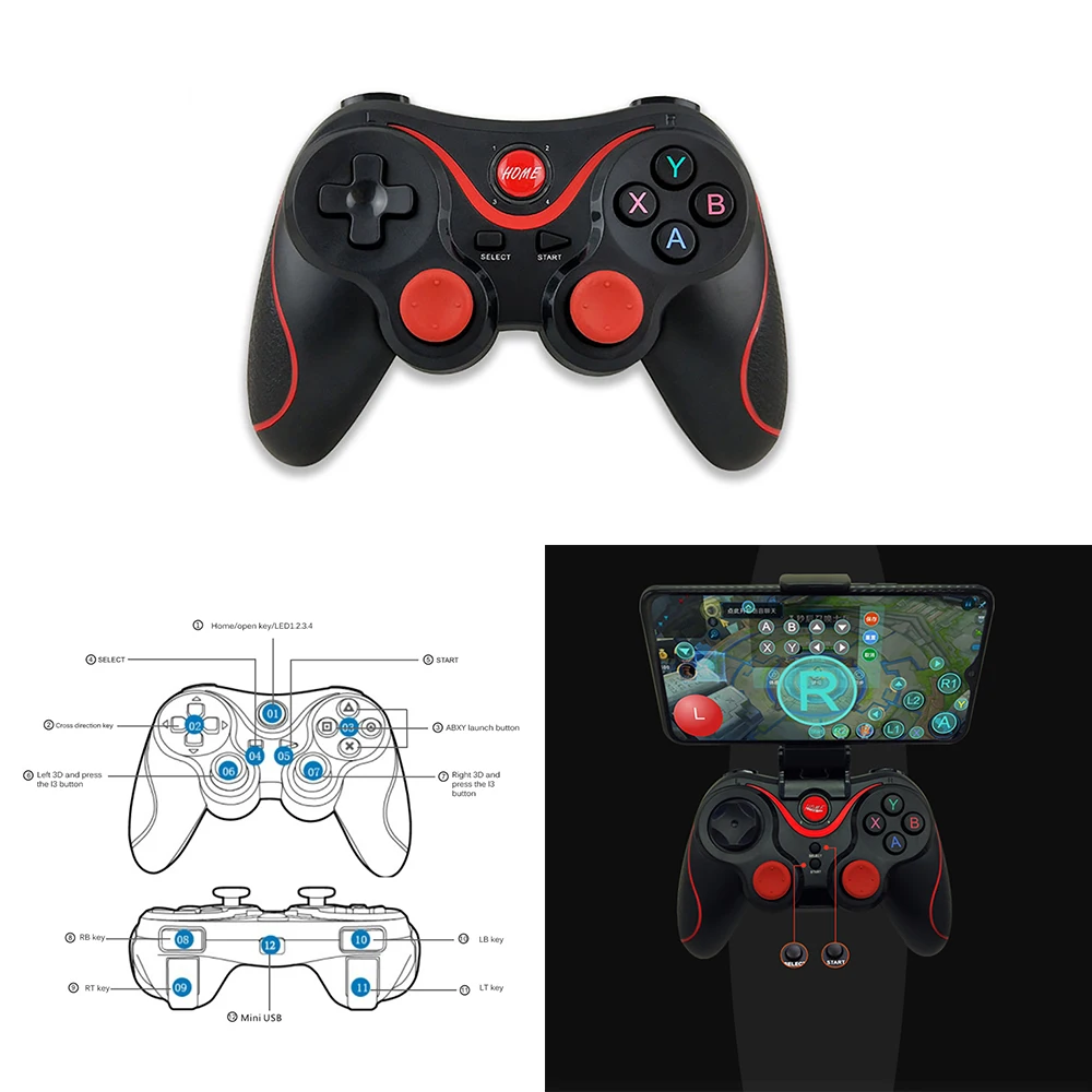 USB joystick Controller Wireless Bluetooth 4.0 Gamepad Joystick Controller For Iphone Android Smartphone For PS3 / PC Win7/8/10