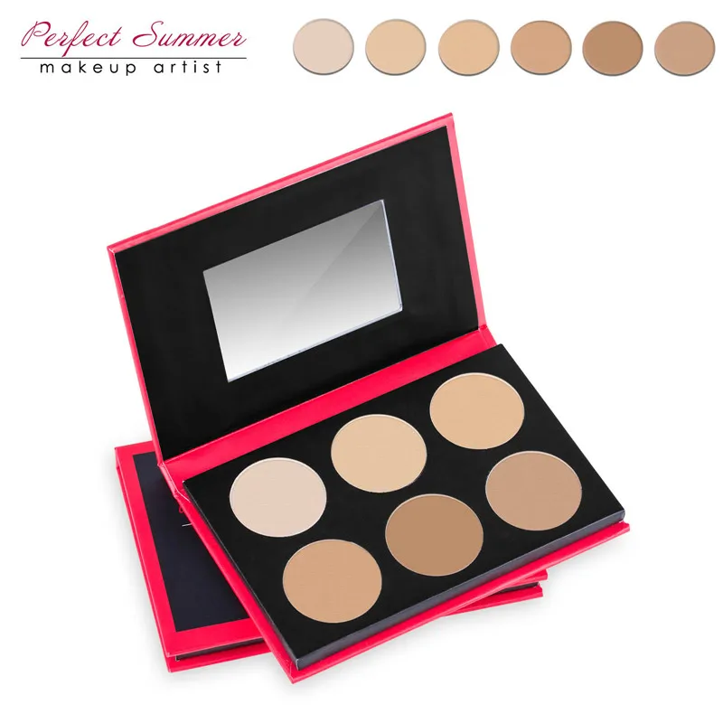 

Perfect Summer Hot Sale Professional 6 Color Pressed Face Powder Palette Nude Makeup Contour Cosmetic Foundation Powder