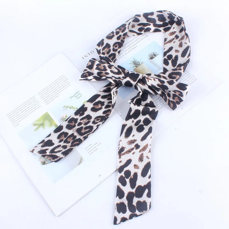 Модные женские тканевые ремни с широкой талией, Дамский обтягивающий шелковый шарф под леопарда, Узелок, веревка для платьев ceinture femme - Цвет: black leopard