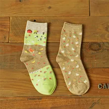 2 пара/лот; брендовые милые модные хлопковые носки Caramella с рисунком животных для женщин; креативные милые носки для девочек; Mieas